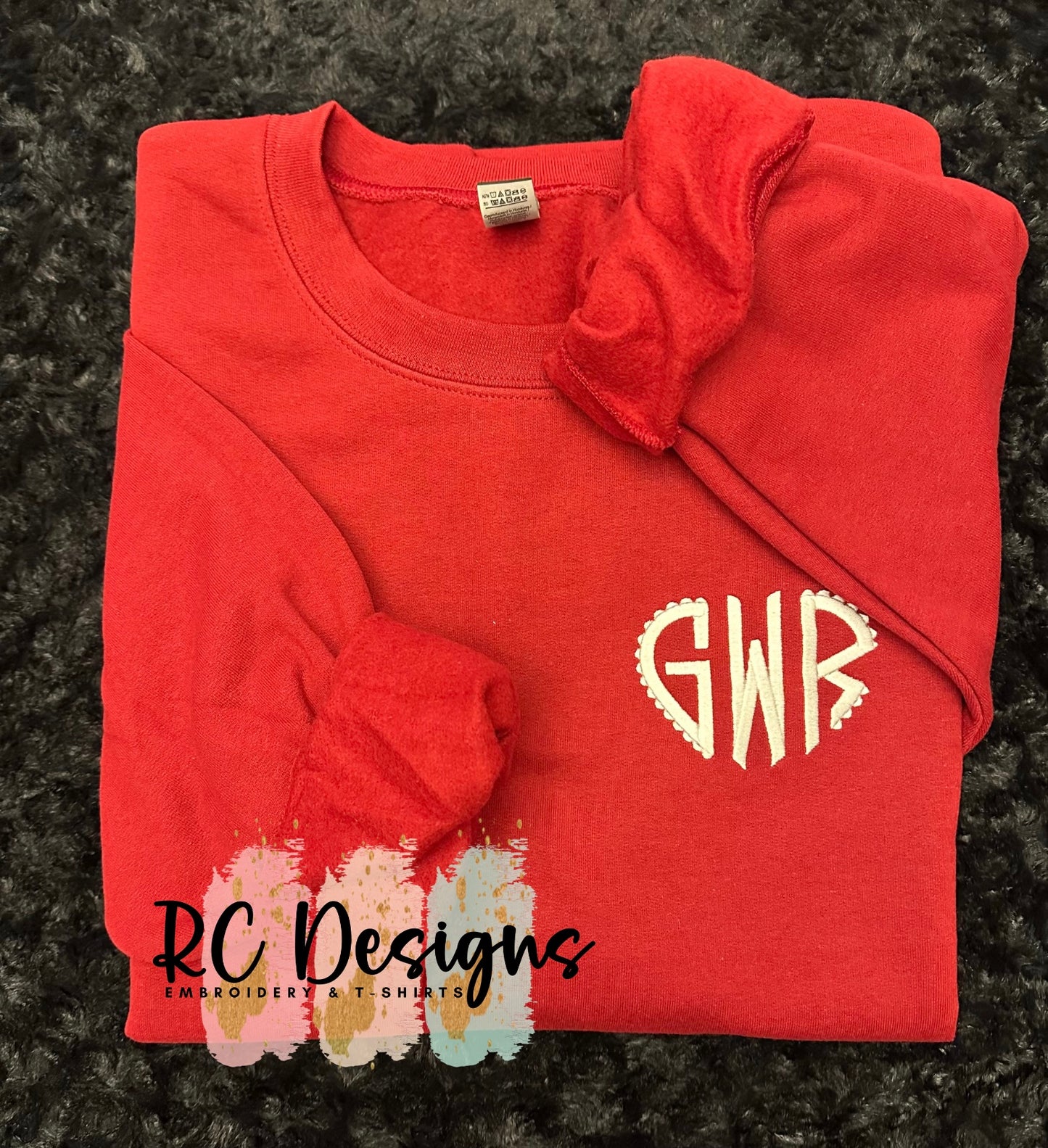 YOUTH VALENTINE’S DAY EMBROIDERED SWEATSHIRT - MONOGRAM