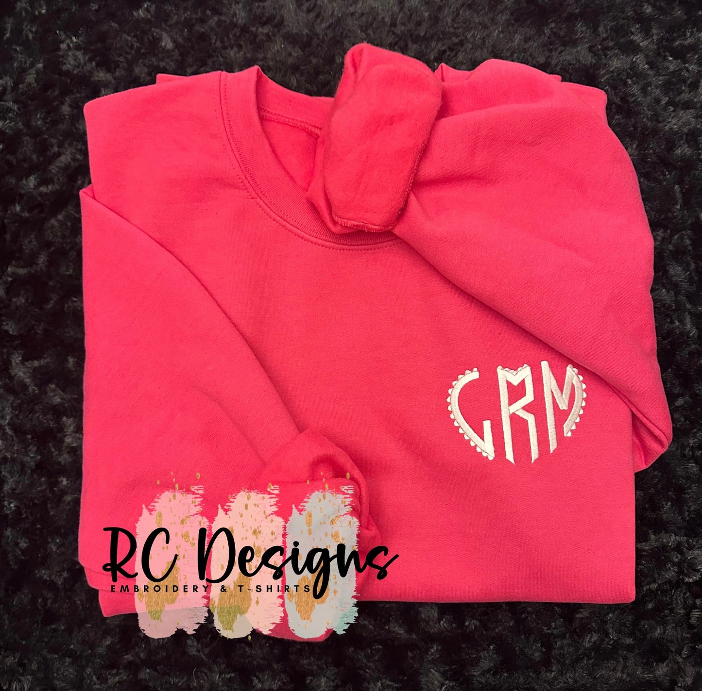 YOUTH VALENTINE’S DAY EMBROIDERED SWEATSHIRT - MONOGRAM